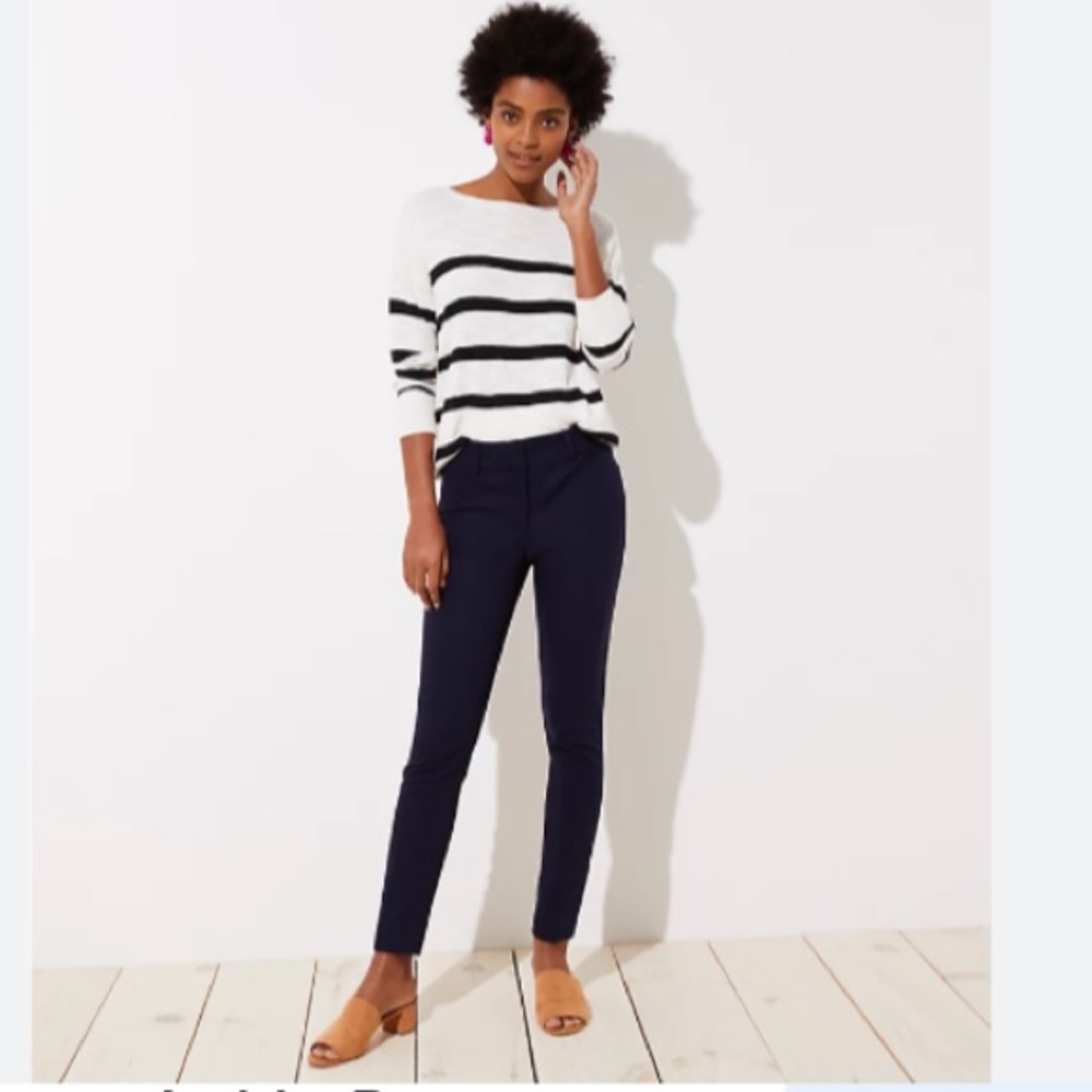NWT Ann Taylor LOFT Modern Skinny Ankle pants size 00P 00 Petite Navy Blue